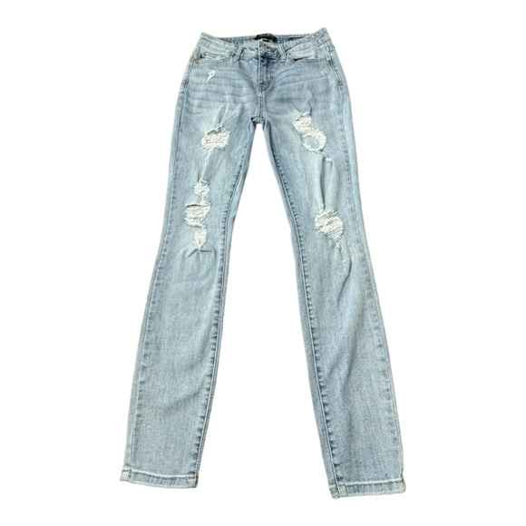 Judy Blue Skinny Fit Distressed Light Wash Denim Jeans JB82125 LT Women’s Sz 29 - Picture 1 of 13